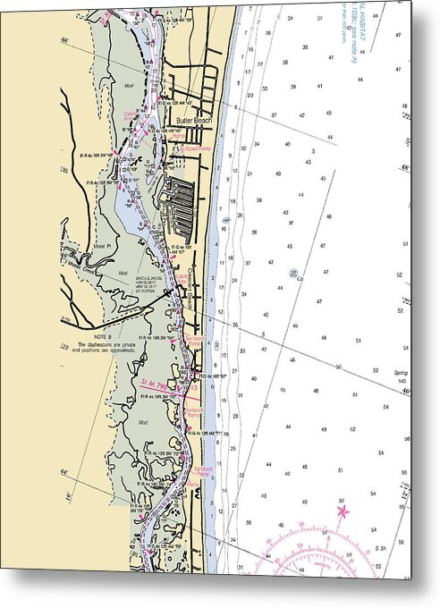 Crescent-beach -florida Nautical Chart _v6 - Metal Print