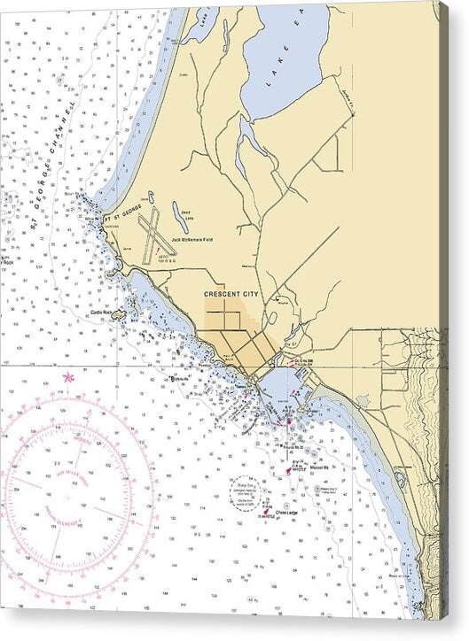 Crescent-city -california Nautical Chart _v6 - Acrylic Print