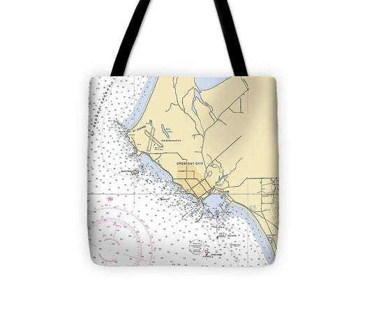 Crescent-city -california Nautical Chart _v6 - Tote Bag