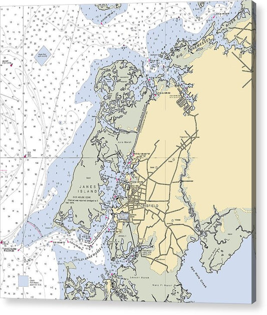 Crisfield-maryland Nautical Chart - Acrylic Print