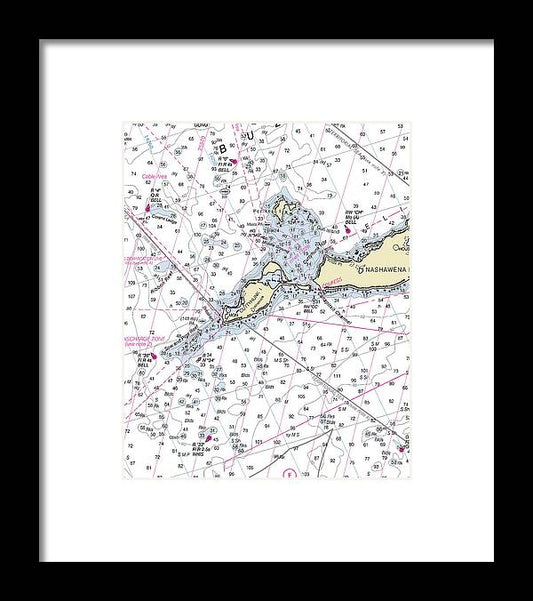 Cuttyhunk Massachusetts Nautical Chart - Framed Print
