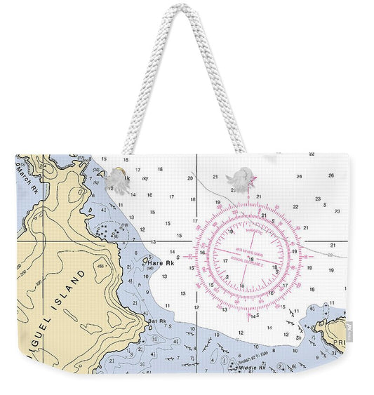 Cuyler Harbor-california Nautical Chart - Weekender Tote Bag