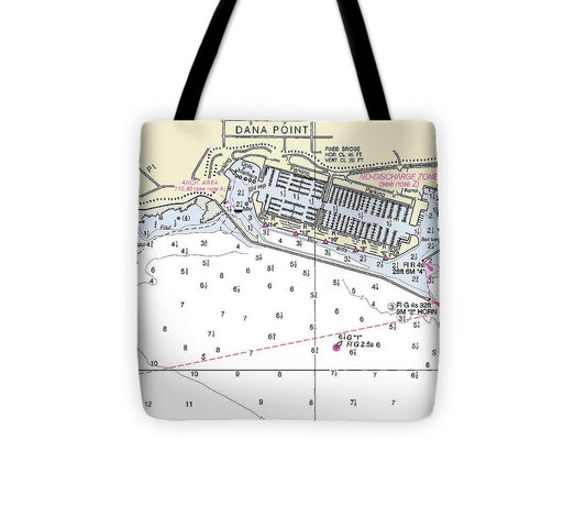 Dana Point California Nautical Chart - Tote Bag