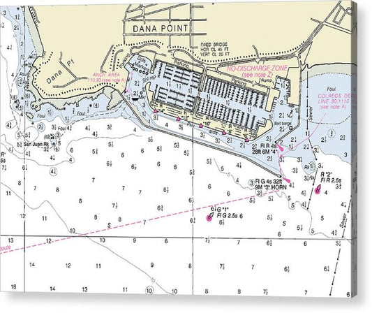 Dana Point California Nautical Chart - Acrylic Print