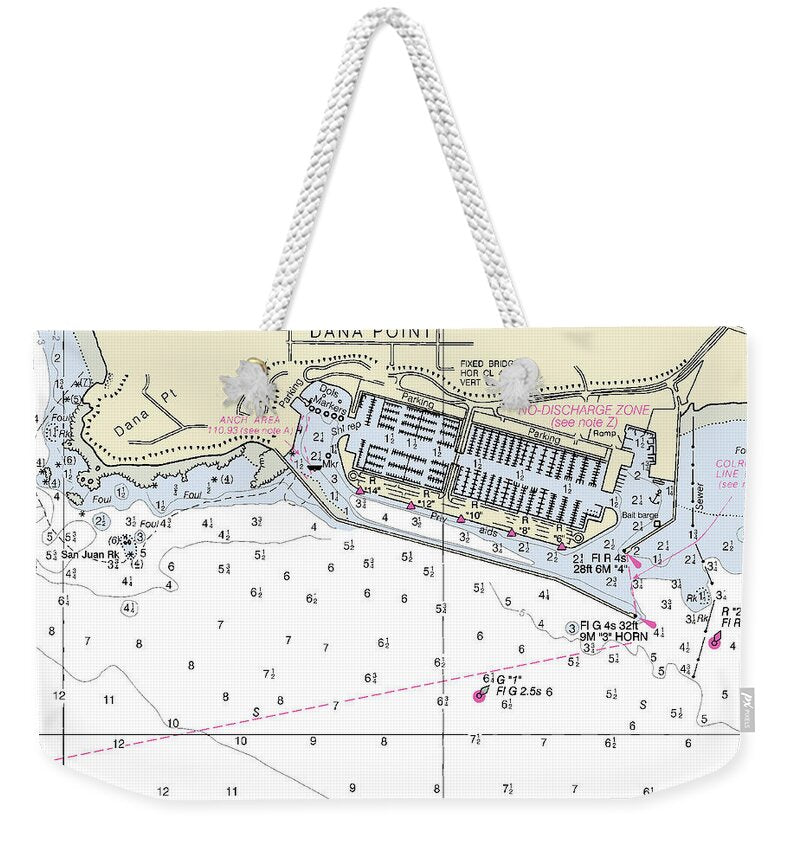 Dana Point California Nautical Chart - Weekender Tote Bag