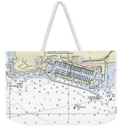 Dana Point California Nautical Chart - Weekender Tote Bag