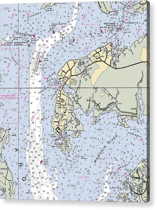 Deal Island-maryland Nautical Chart - Acrylic Print