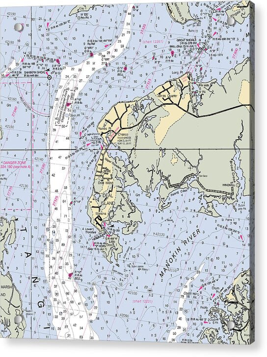 Deal Island-maryland Nautical Chart - Acrylic Print