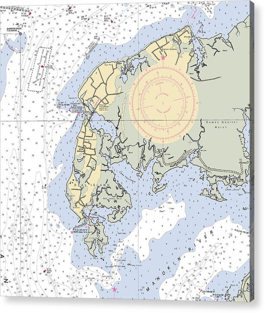 Deal Island -maryland Nautical Chart _v2 - Acrylic Print