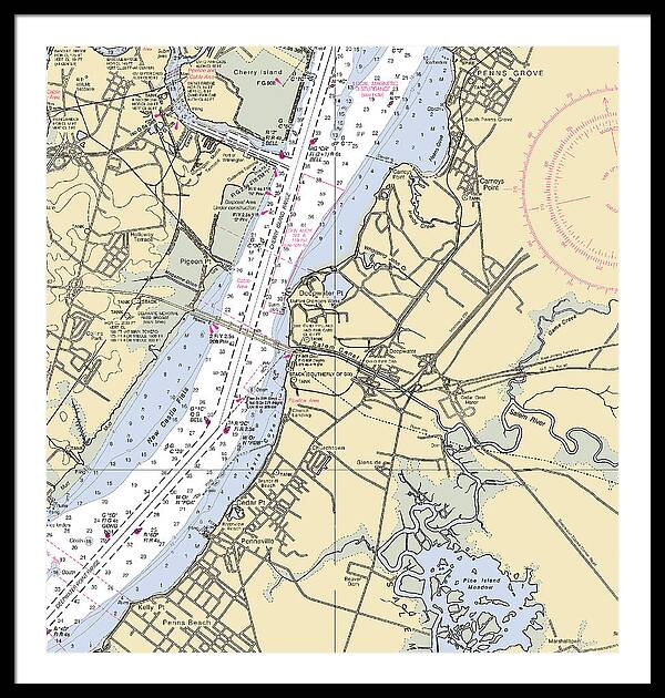 Deepwater Point-new Jersey Nautical Chart - Framed Print