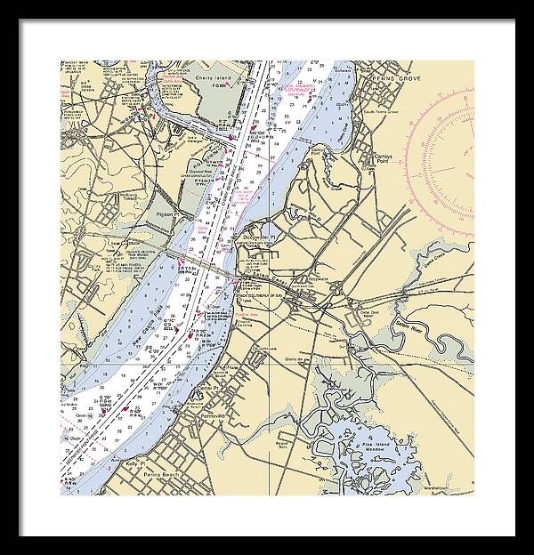 Deepwater Point-new Jersey Nautical Chart - Framed Print