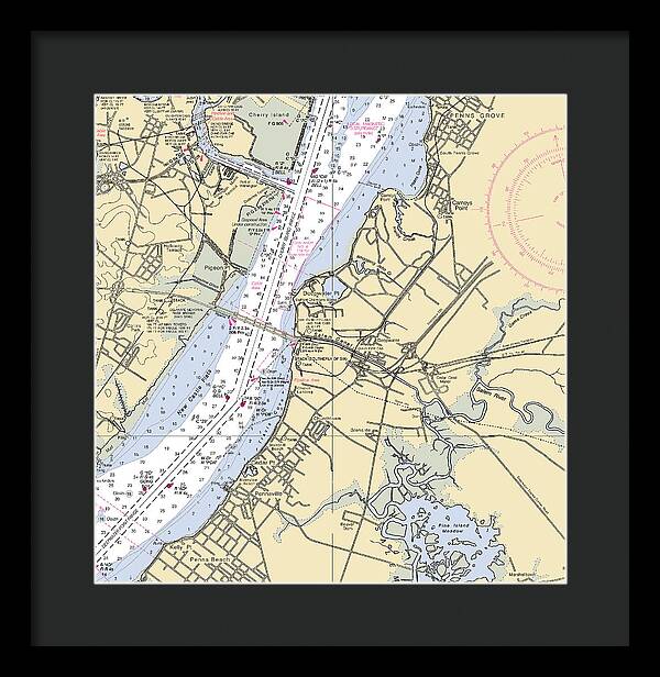 Deepwater Point-new Jersey Nautical Chart - Framed Print