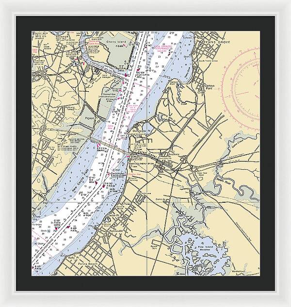 Deepwater Point-new Jersey Nautical Chart - Framed Print