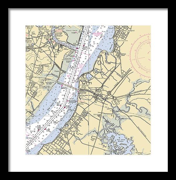Deepwater Point-new Jersey Nautical Chart - Framed Print