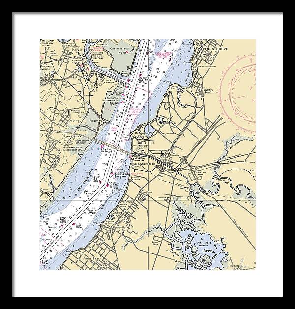 Deepwater Point-new Jersey Nautical Chart - Framed Print