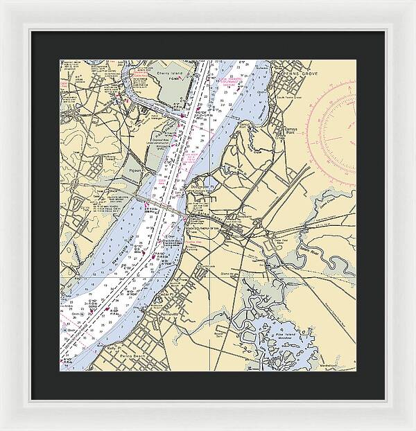 Deepwater Point-new Jersey Nautical Chart - Framed Print