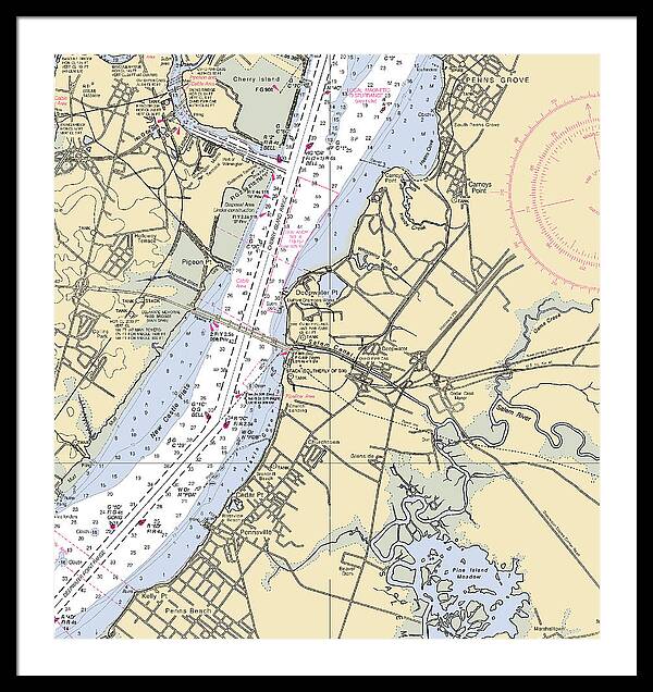 Deepwater Point-new Jersey Nautical Chart - Framed Print