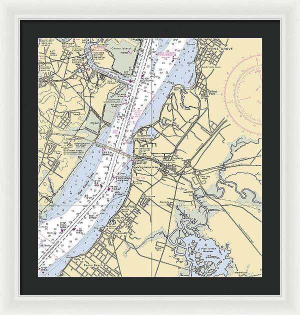 Deepwater Point-new Jersey Nautical Chart - Framed Print