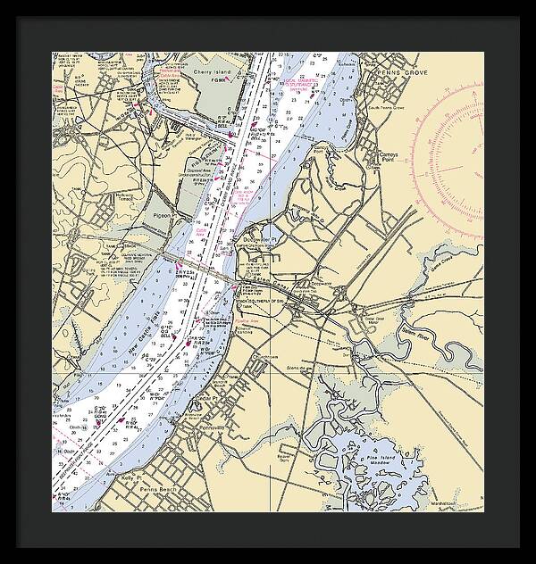 Deepwater Point-new Jersey Nautical Chart - Framed Print