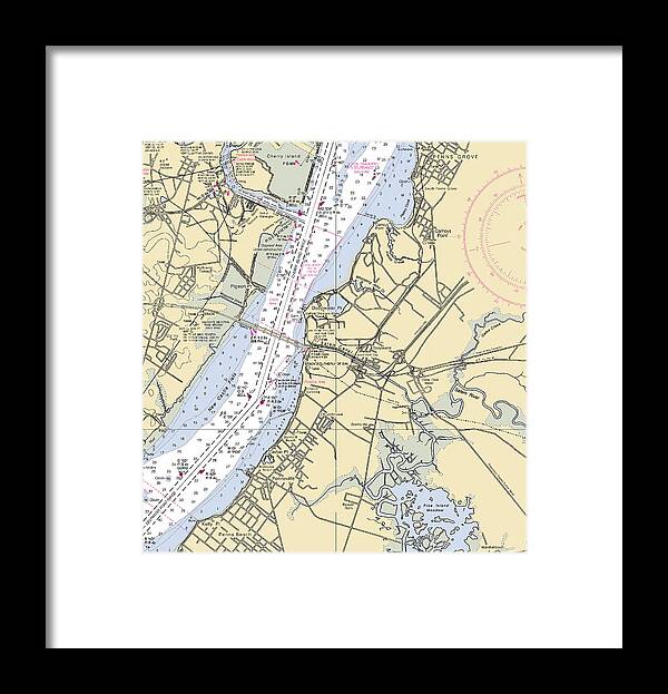 Deepwater Point-new Jersey Nautical Chart - Framed Print