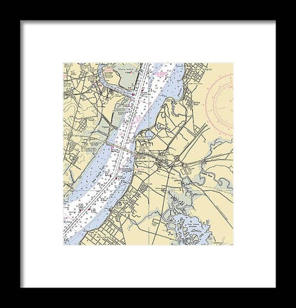 Deepwater Point-new Jersey Nautical Chart - Framed Print
