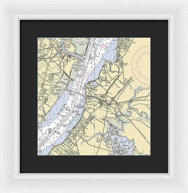 Deepwater Point-new Jersey Nautical Chart - Framed Print