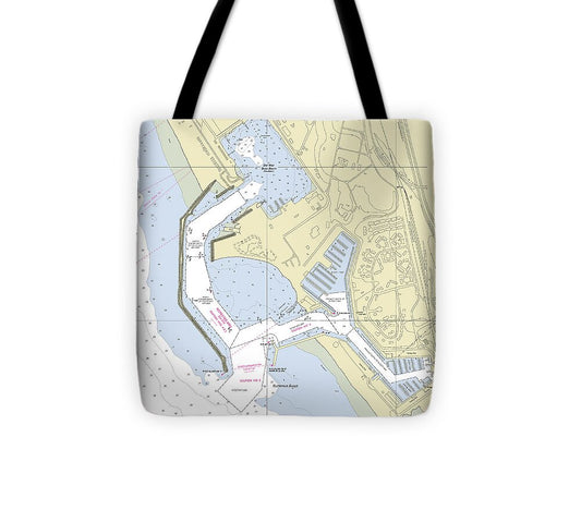 Del Mar Boat Basin California Nautical Chart - Tote Bag