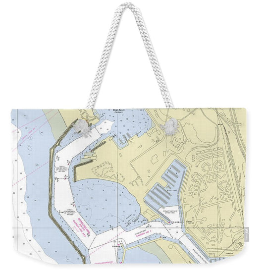 Del Mar Boat Basin California Nautical Chart - Weekender Tote Bag