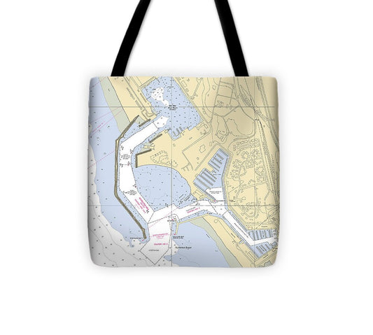 Del-mar-boat-basin -california Nautical Chart _v6 - Tote Bag
