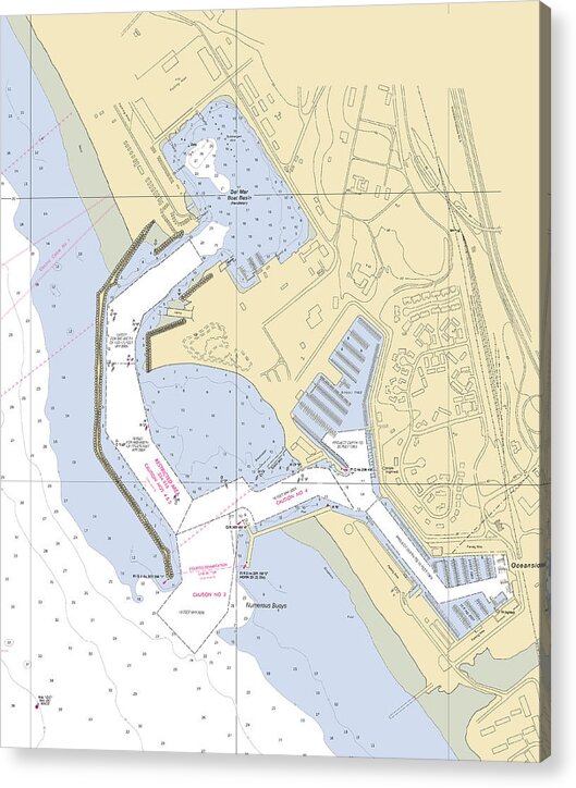 Del-mar-boat-basin -california Nautical Chart _v6 - Acrylic Print
