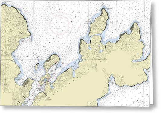 Dutch Harbor Alaska Nautical Chart - Greeting Card