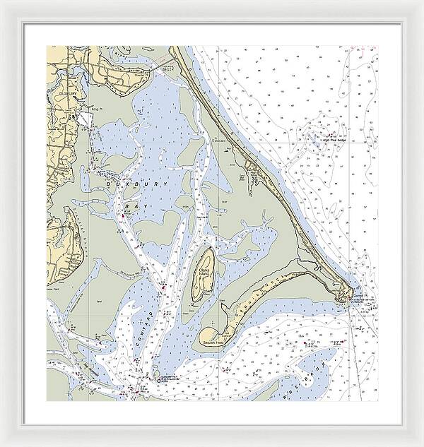 Duxbury Bay-massachusetts Nautical Chart - Framed Print