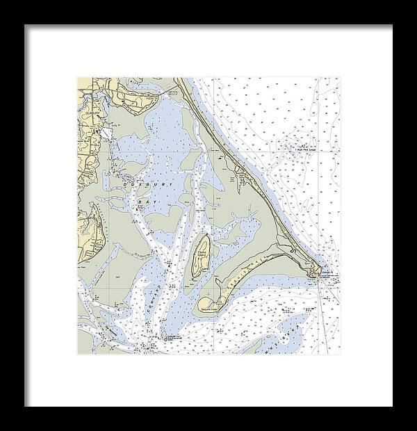 Duxbury Bay-massachusetts Nautical Chart - Framed Print