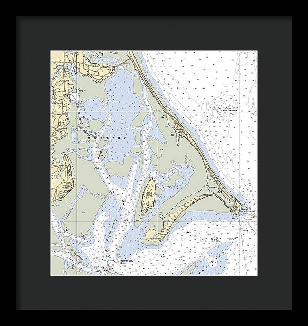 Duxbury Bay-massachusetts Nautical Chart - Framed Print
