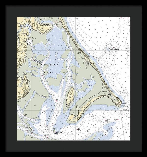 Duxbury Bay-massachusetts Nautical Chart - Framed Print
