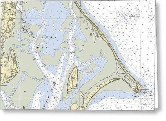 Duxbury Bay-massachusetts Nautical Chart - Greeting Card