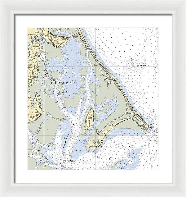Duxbury Bay-massachusetts Nautical Chart - Framed Print