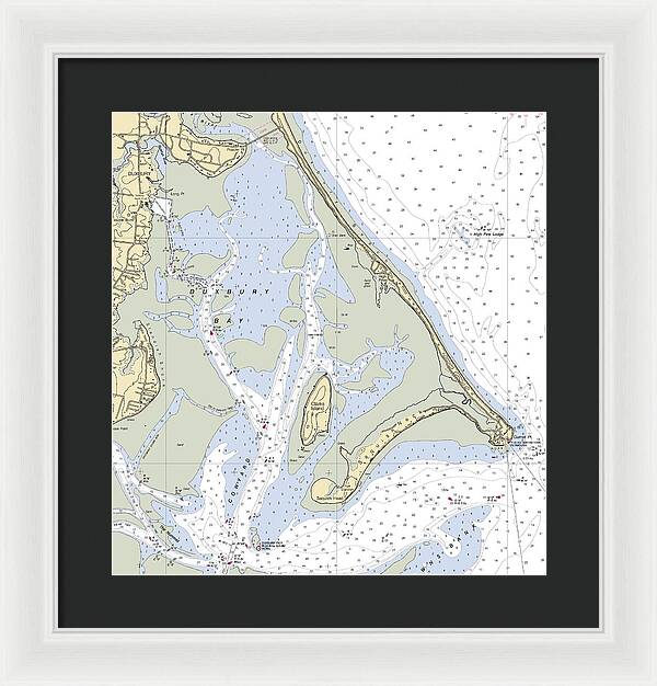 Duxbury Bay-massachusetts Nautical Chart - Framed Print