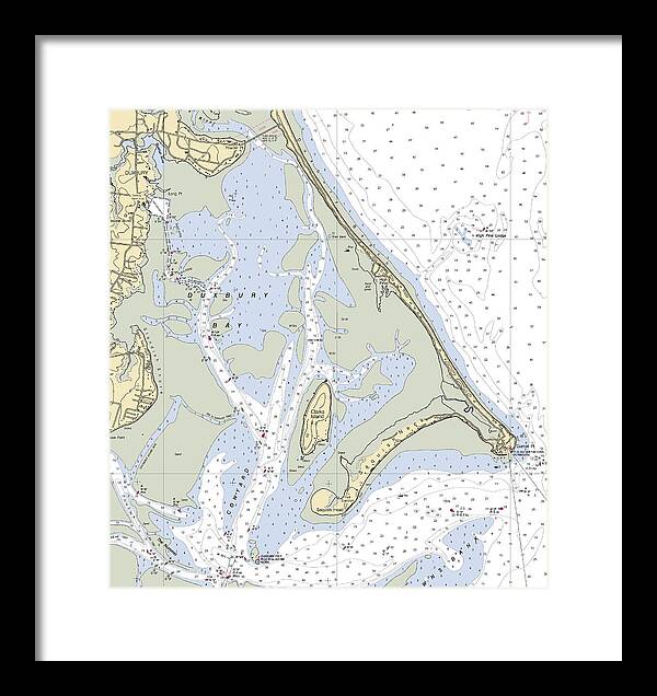 Duxbury Bay-massachusetts Nautical Chart - Framed Print