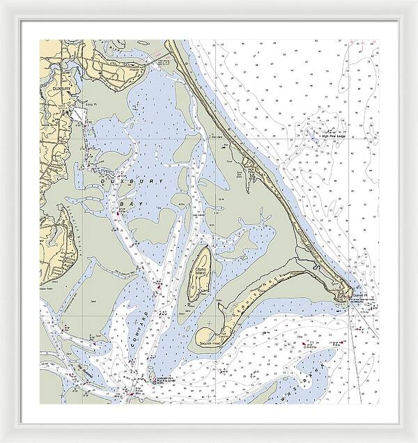 Duxbury Bay-massachusetts Nautical Chart - Framed Print