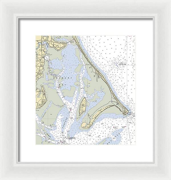 Duxbury Bay-massachusetts Nautical Chart - Framed Print