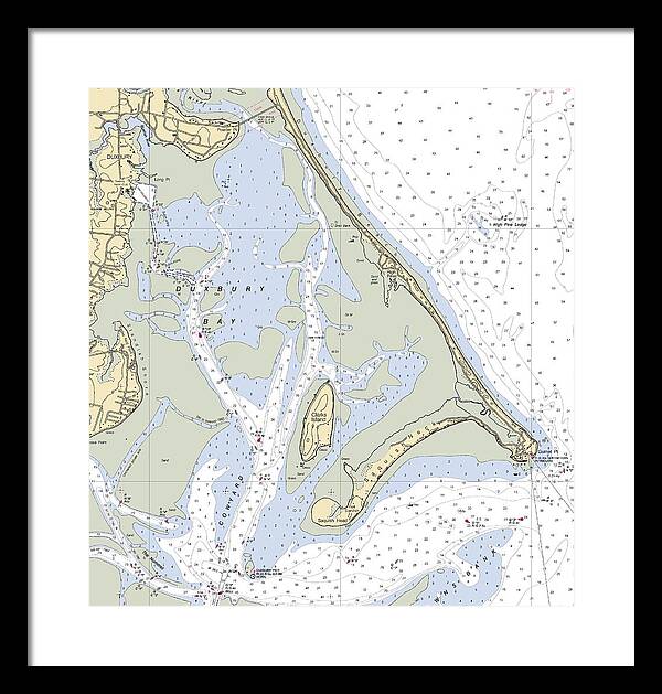 Duxbury Bay-massachusetts Nautical Chart - Framed Print