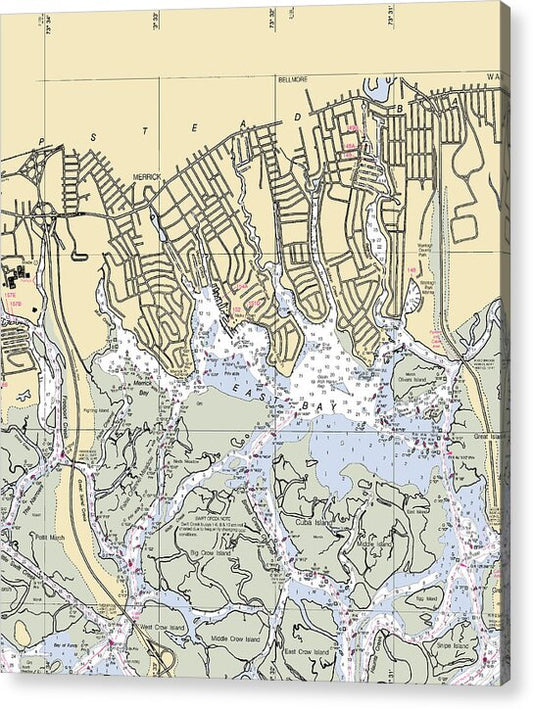 East Bay-new York Nautical Chart - Acrylic Print