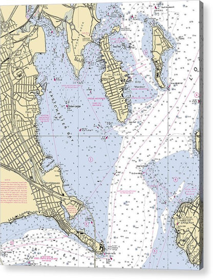 East Chester Bay-new York Nautical Chart - Acrylic Print