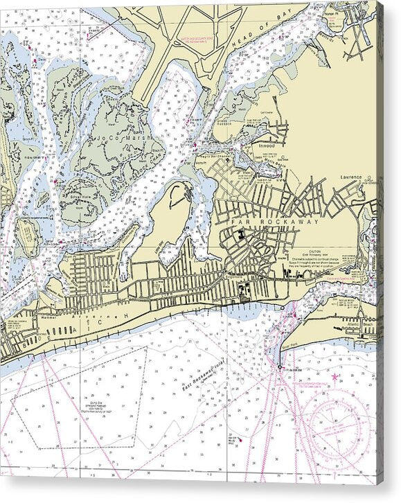 East Rockaway Inlet New York Nautical Chart - Acrylic Print