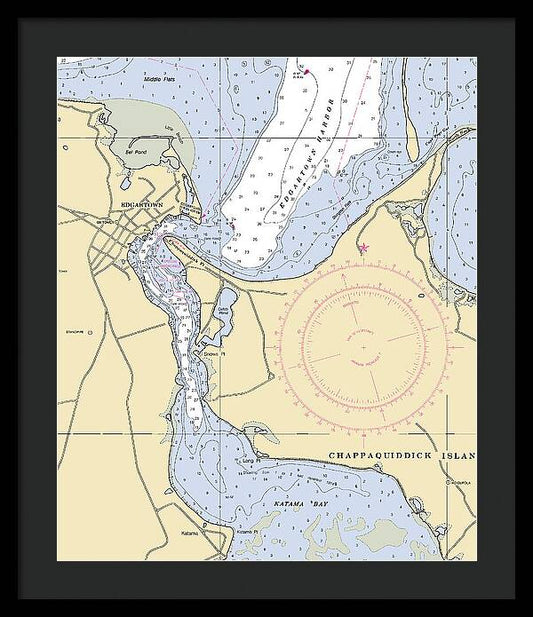 Edgartown-massachusetts Nautical Chart - Framed Print