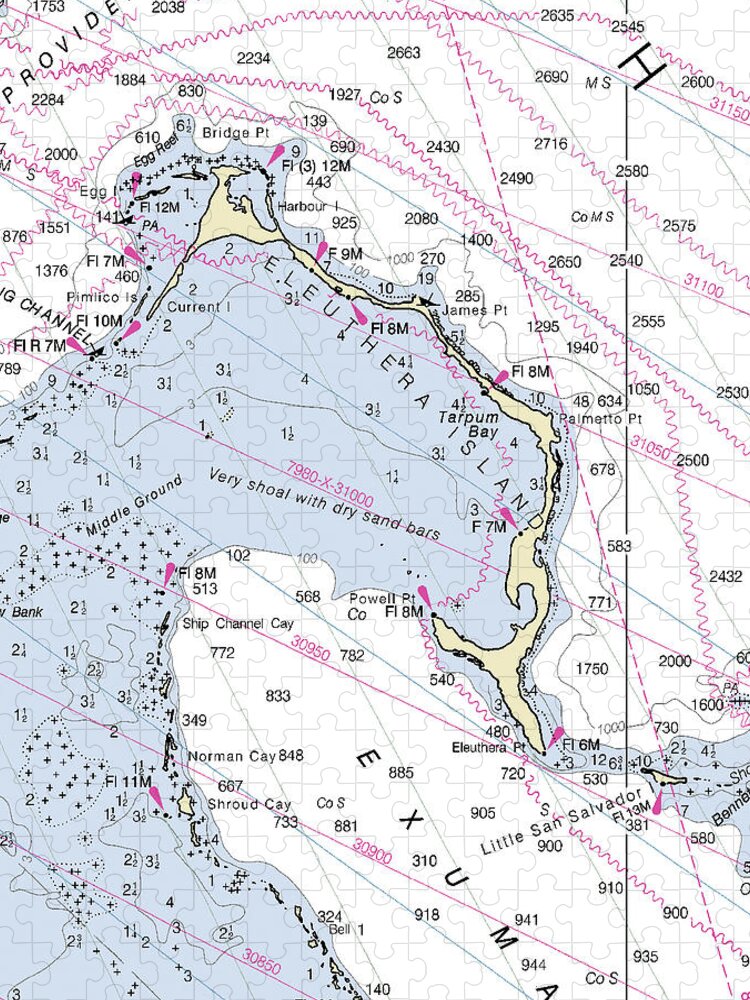 Eleuthera Bahamas Nautical Chart - Puzzle