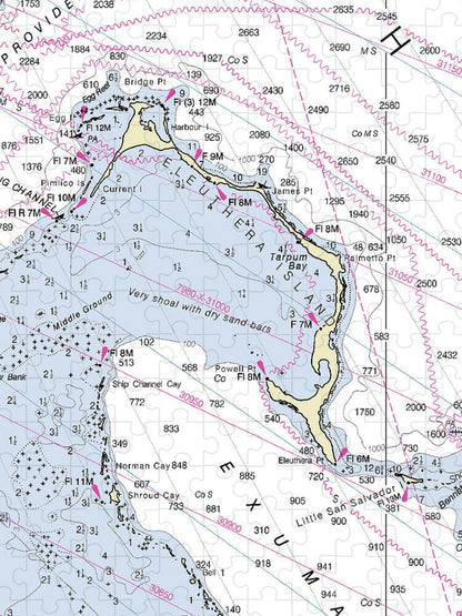 Eleuthera Bahamas Nautical Chart - Puzzle