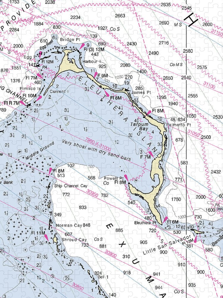 Eleuthera Bahamas Nautical Chart - Puzzle