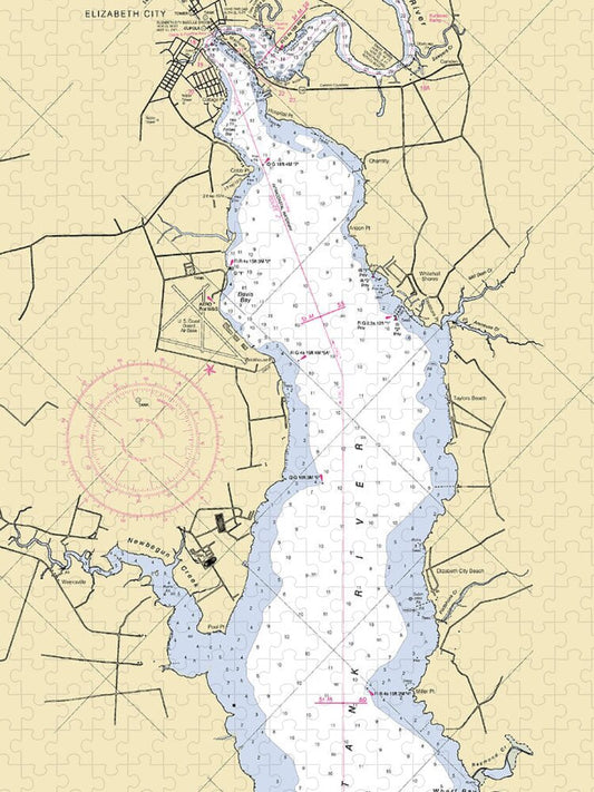 Elizabeth City-north Carolina Nautical Chart - Puzzle